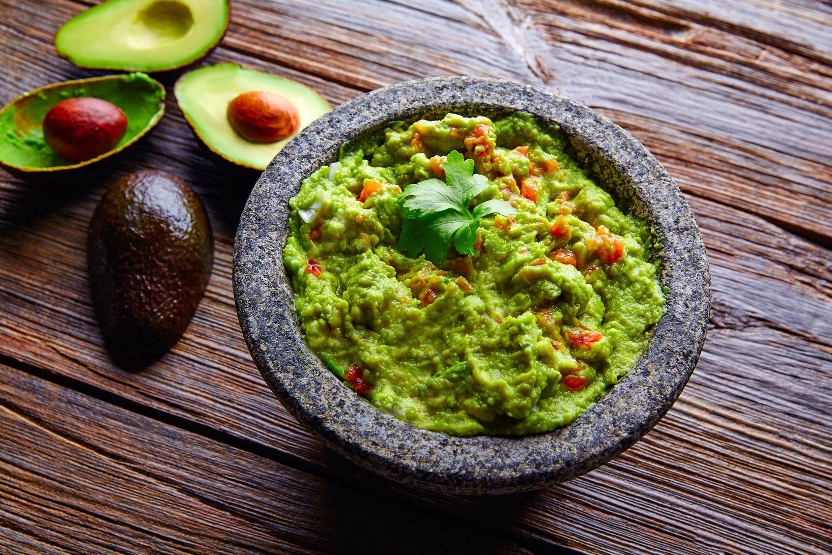 Avocado Guacamole on Molcajete 